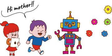 ロボットと子供イラスト